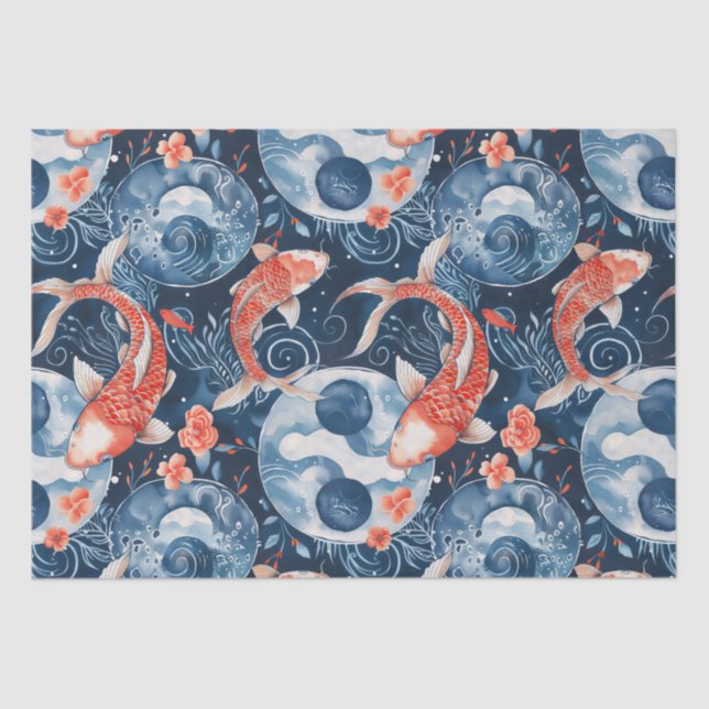 Papel De Seda Pescado Japonés En Acuarela (Anverso)