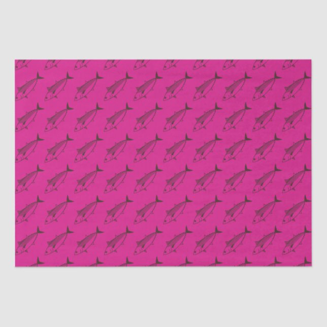 Papel De Seda Pescado lindo de bonito en marrón profundo en rosa (Anverso)