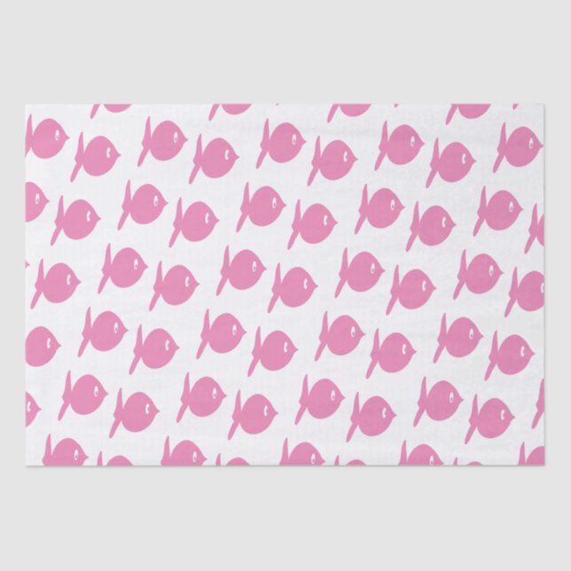 Papel De Seda Pescado rosa gracioso (Anverso)