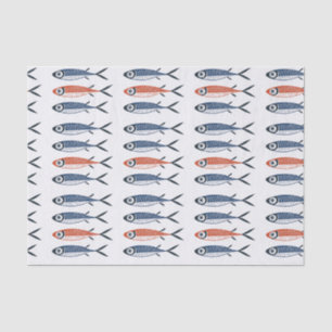Papel De Seda Pescado sardino mediterráneo de moda