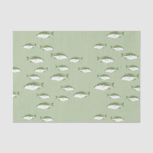 Papel De Seda Pescado verde oliva