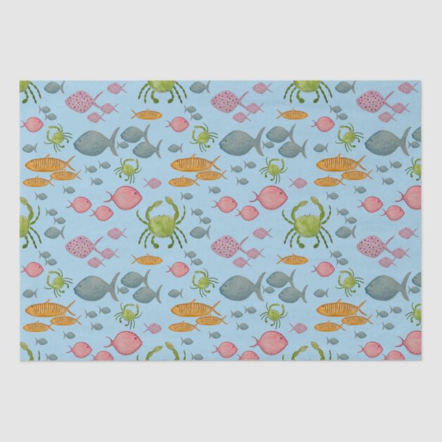 Papel De Seda Pescado y cangrejos (Anverso)