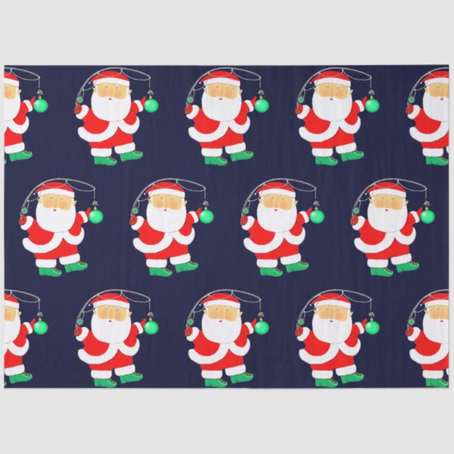 Papel De Seda Pescando en vacaciones de Navidad (Anverso)