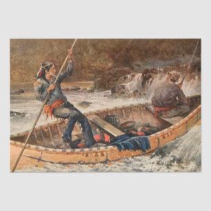 Papel De Seda “Pescando truchas” Arte occidental de Frank Feller
