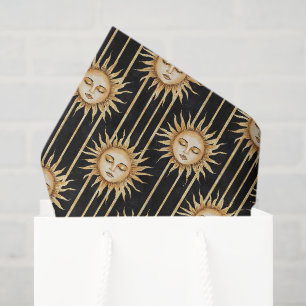 Papel De Seda Pestañas de sol de oro negro Cumpleaños