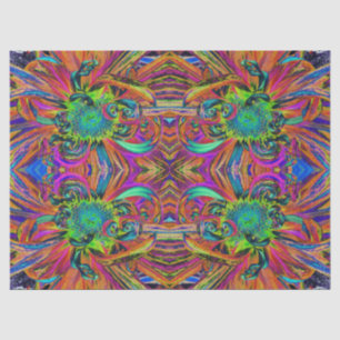 Papel De Seda Pétalos de flores de Dahlia con colores psicodélic