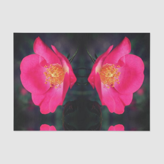 Papel De Seda Pétalos rosas vivos Resumen Decoración Floral (Anverso)