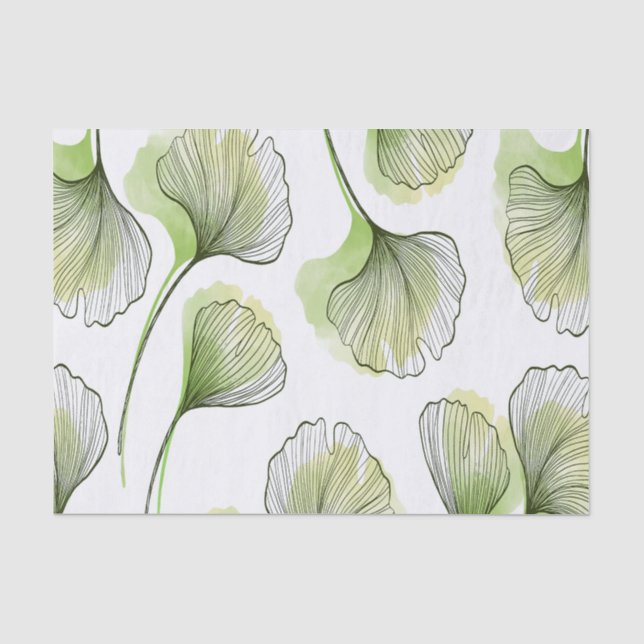Papel De Seda Pétalos verdes (Anverso)