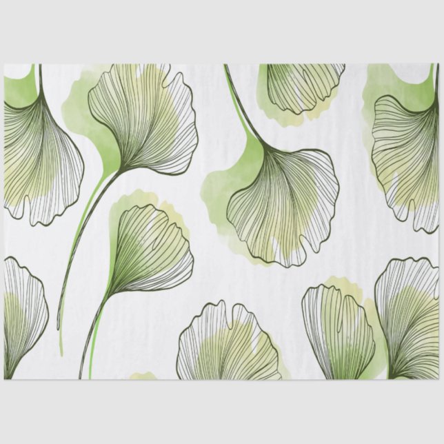 Papel De Seda Pétalos verdes (Anverso)
