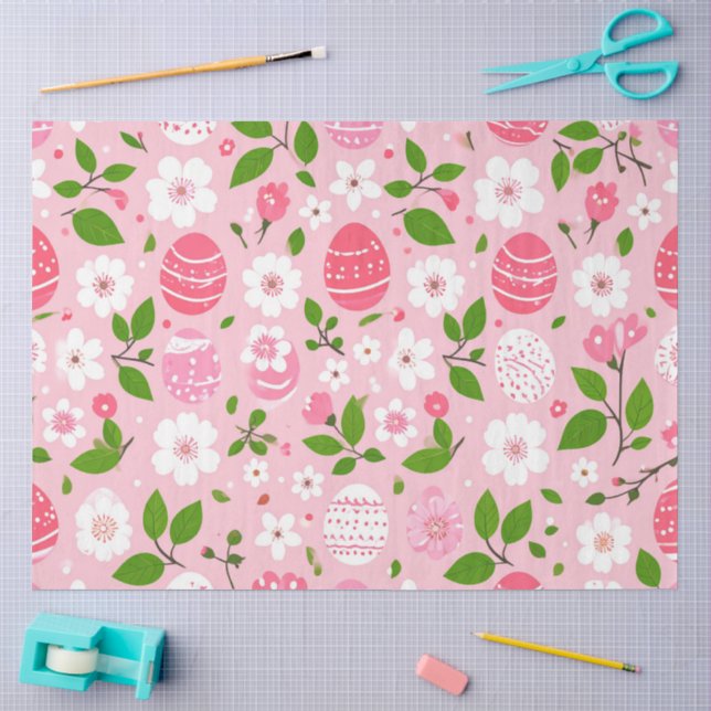 Papel De Seda Pétalos y Huevos Pintados (Artesanía)