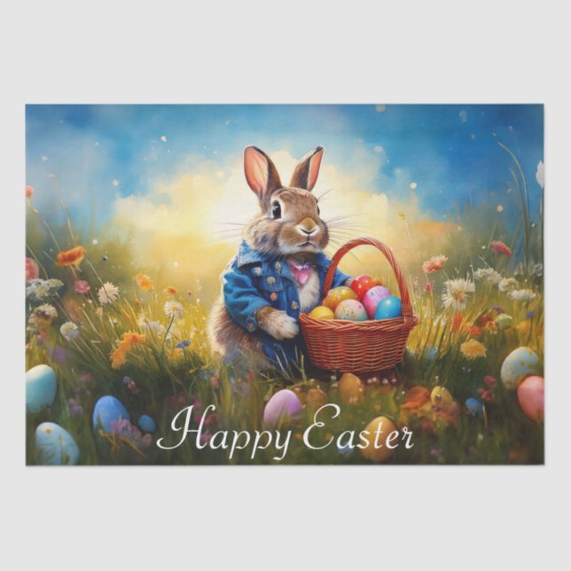 Papel De Seda Peter Easter Bunny con huevos de Pascua (Anverso)
