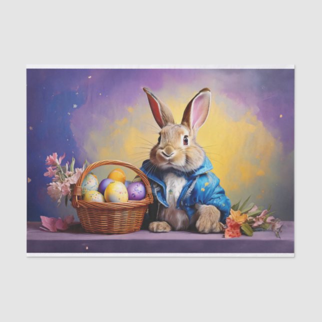 Papel De Seda Peter Easter Bunny con huevos de Pascua (Anverso)
