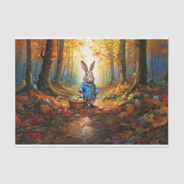 Papel De Seda Peter Easter Bunny con la cesta de huevos de Pascu (Anverso)