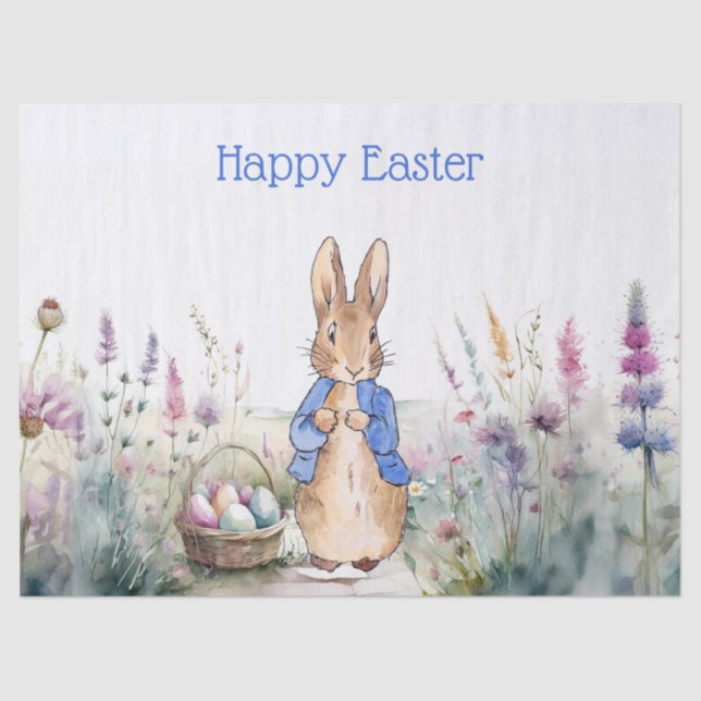 Papel De Seda Peter el conejo Feliz Pascua (Anverso)