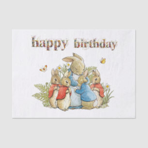 Papel De Seda Peter the Rabbit Josephine Bunny Feliz cumpleaños
