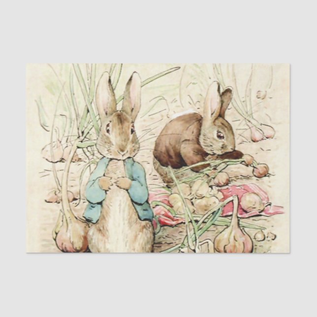 Papel De Seda Peter y Benjamin se unen por Beatrix Potter (Anverso)