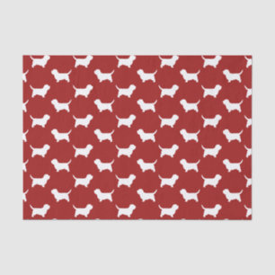 Papel De Seda Petit Basset Griffon Vendeen PBGV Silhouettes Red