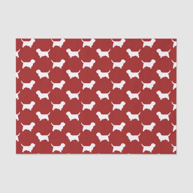 Papel De Seda Petit Basset Griffon Vendeen PBGV Silhouettes Red (Anverso)