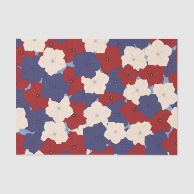 Papel De Seda Petunias Patrióticas (Anverso)