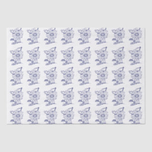 Papel De Seda Pez Anémona de Mar Caracol Océano DIY Colores Azul