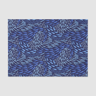 Papel De Seda Pez de océano nadando azul - Oscuro