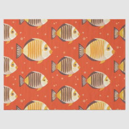 Papel De Seda Pez Tropical Lindo Patrón