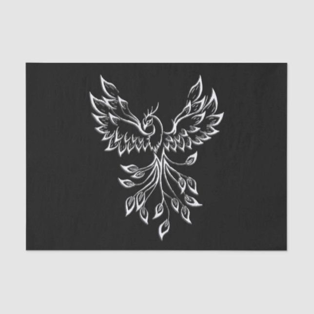 Papel De Seda Phoenix Rises en Negro (Anverso)