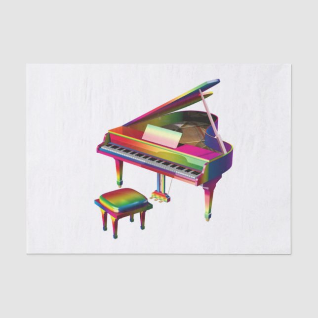 Papel De Seda Piano de color arcoiris (Anverso)