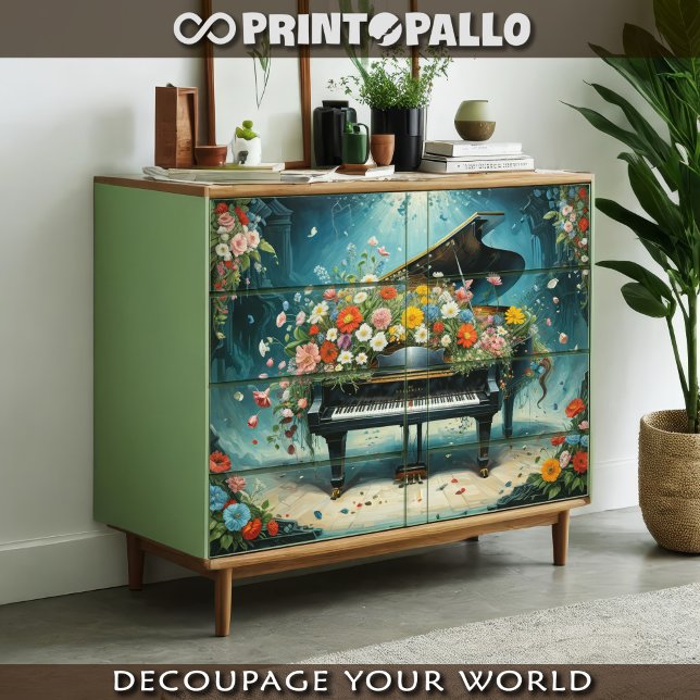 Papel De Seda Piano y flores: ¡una sinfonía de alegría para la e (Subido por el creador)