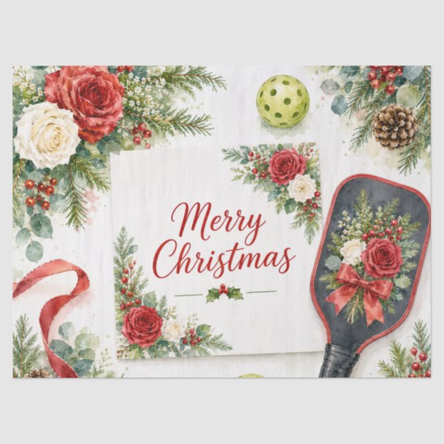 Papel De Seda Pickleball temática de Navidad  (Anverso)