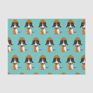 Papel De Seda Piebald Dachshund Perro lindo con patrón Gorra