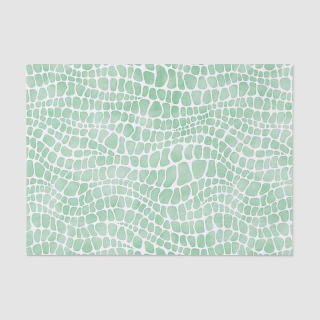 Papel De Seda Piel de cocodrilo color agua verde (Anverso)