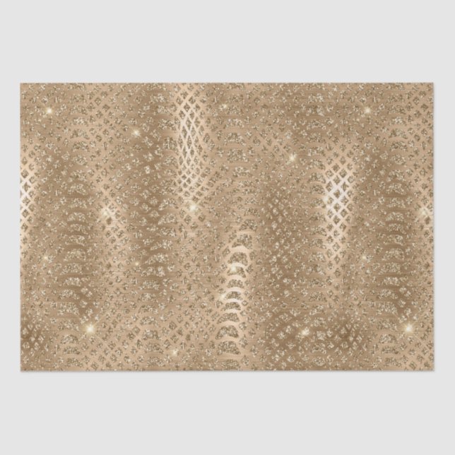 Papel De Seda Piel de serpiente Purpurina Glam Gold (Anverso)