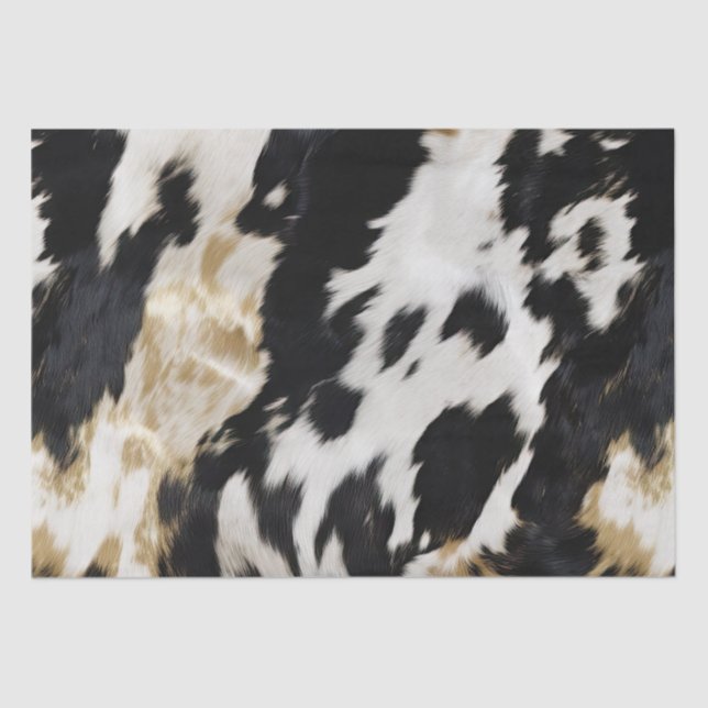 Papel De Seda Piel de vaca de oro blanco negro (Anverso)