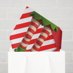 Papel De Seda Piernas Divertidas de Elfo Navidad Traviesuras d