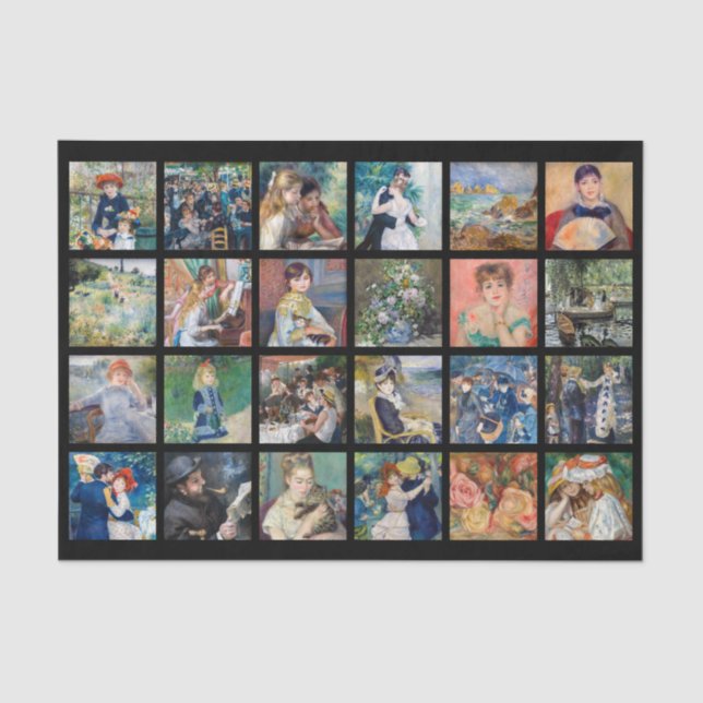 Papel De Seda Pierre-Auguste Renoir - Collage de cuadrícula de o (Anverso)