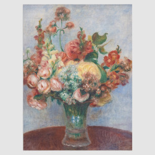 Papel De Seda Pierre-Auguste Renoir - Flores en una plaza