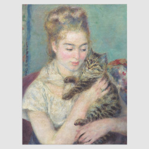 Papel De Seda Pierre-Auguste Renoir - Mujer con un gato