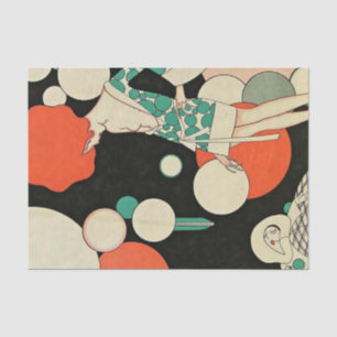 Papel De Seda “Pierrot Desinflado” Art Deco de Jose Carlos