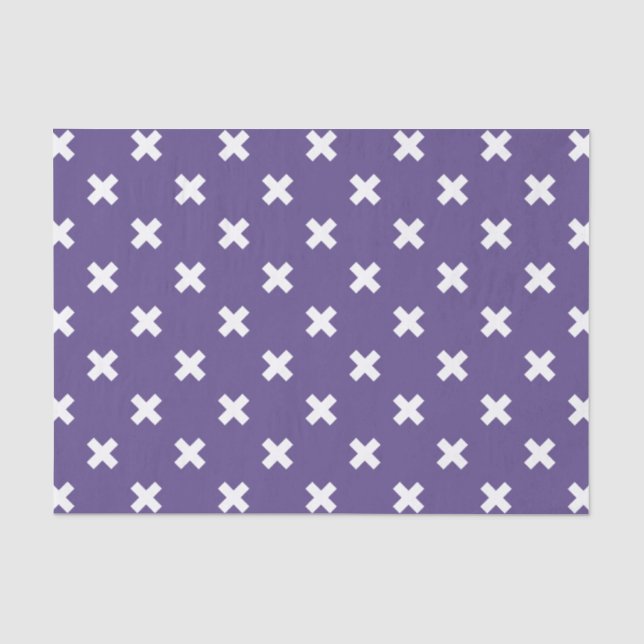 Papel De Seda Pies de cruz blanca sobre ultravioleta (Anverso)