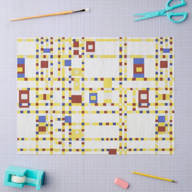 Papel De Seda Piet Mondrian Broadway Boogie Woogie Arte Abstract (Artesanía)