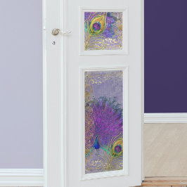 Papel De Seda Pieza de pavo real Relieve metalizado dorado púrpu