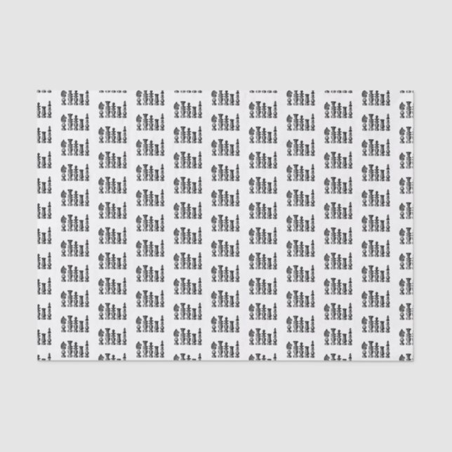Papel De Seda Piezas de Ajedrez Arte Antiguo (Anverso)