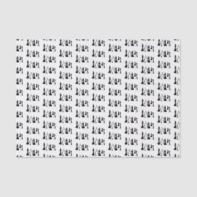 Papel De Seda Piezas de Ajedrez Arte Antiguo #2 (Anverso)