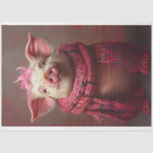 Papel De Seda Pig Pink Hair Rosalina Ruffles Decoupage