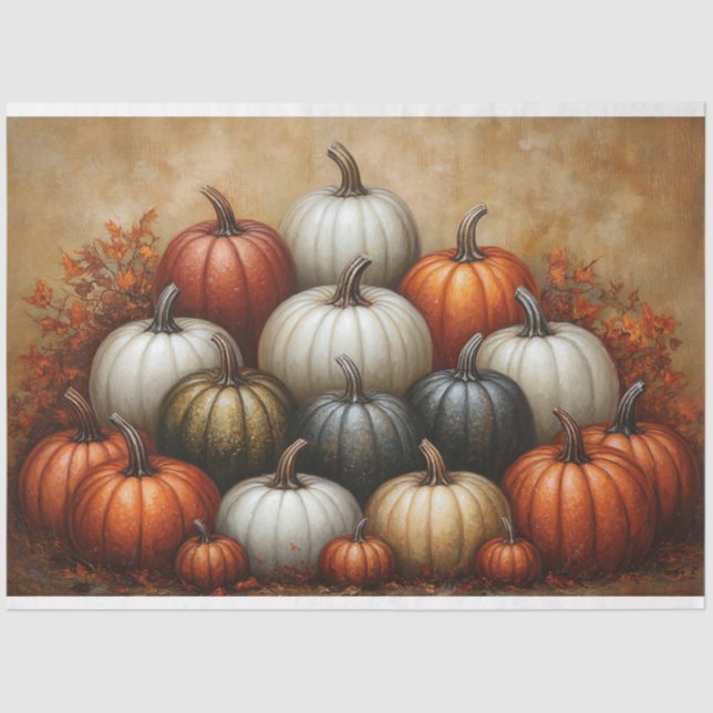 Papel De Seda Pila de calabazas (Anverso)