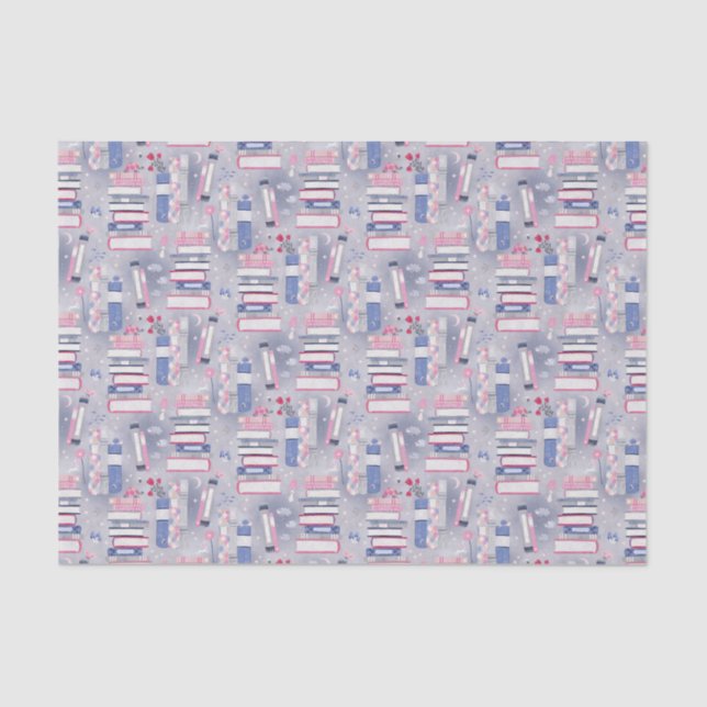 Papel De Seda Pila de cuento de hadas de los libros gris (Anverso)