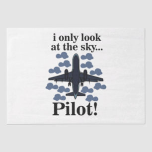Papel De Seda Piloto Avión Solo Miro Al Cielo Piloto
