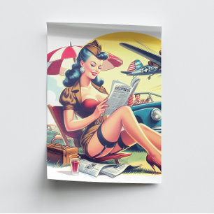 Papel De Seda Piloto Retro Pin-up