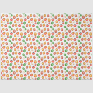 Papel De Seda Pimientos de Tomate Cebolla Dibujados a Mano Comid